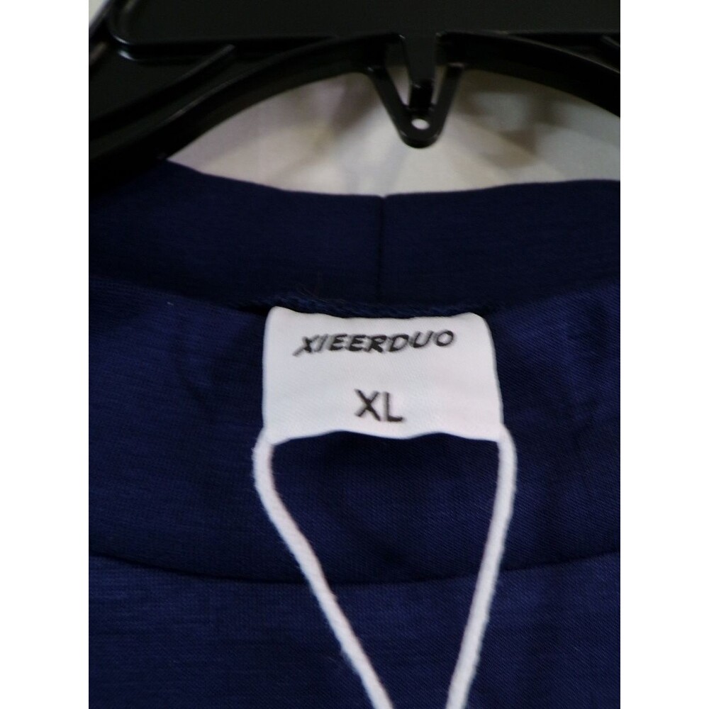 XIEERDUO Women's Navy Pullover Sweatshirt XL 50%Poly 46%Rayon 4%Spandex - Picture 5 of 6